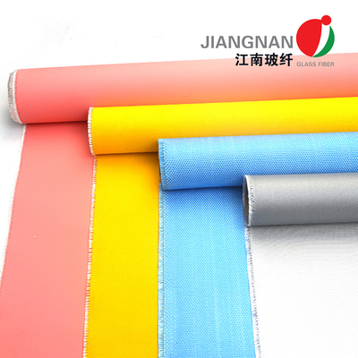 Một mặt vải sợi thủy tinh tráng silicon bạc để ngăn cháy